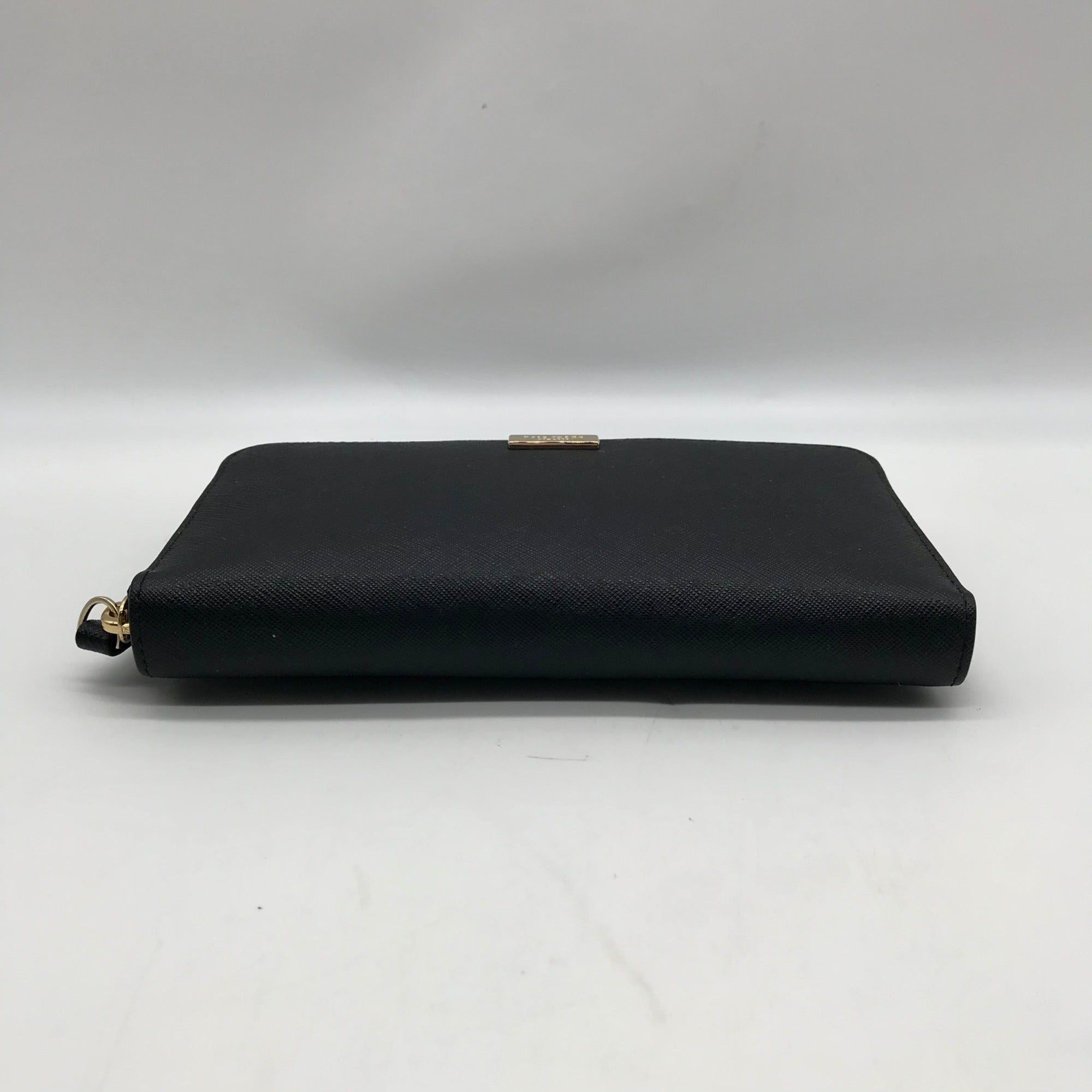 Kate Spade Black Saffiano Leather Neda Laurel Way Zip Around Wallet