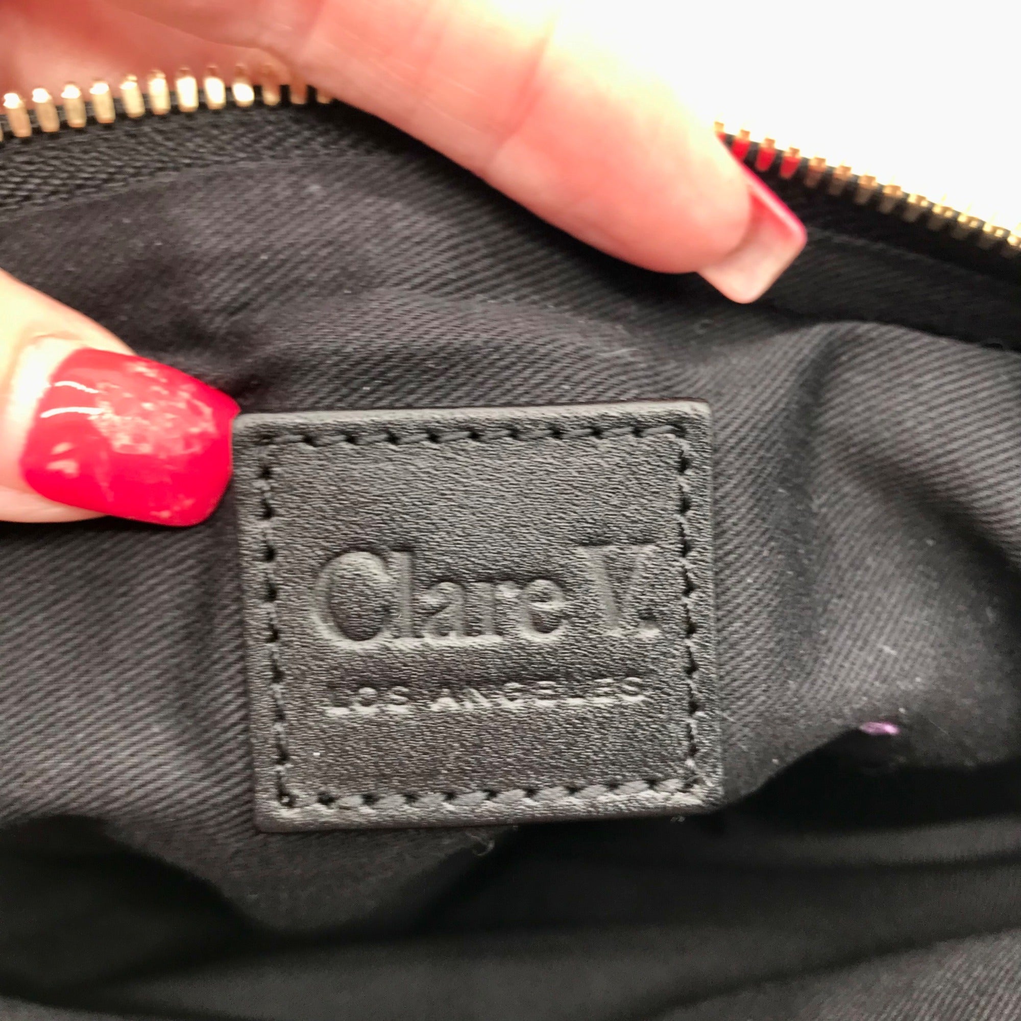 Clare V Red And Black Poppy Woven Zig-Zag Folover Clutch