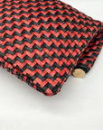 Clare V Red And Black Poppy Woven Zig-Zag Folover Clutch