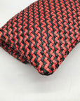 Clare V Red And Black Poppy Woven Zig-Zag Folover Clutch
