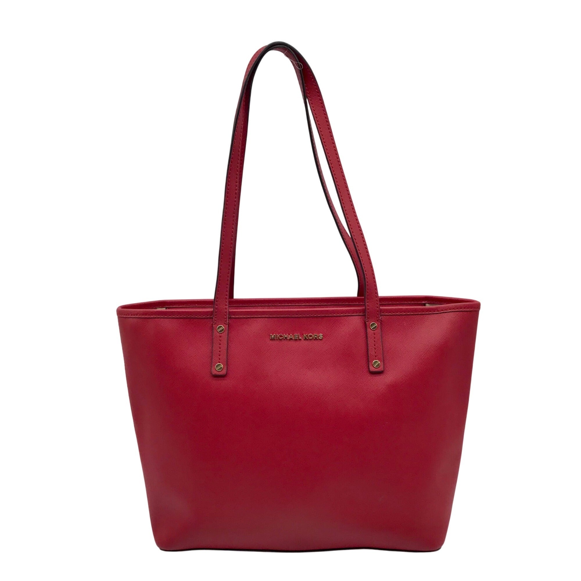 Michael Kors Jet Set Red Saffiano Leather Tote