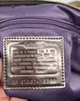 Coach Gray Monogram Canvas Poppy Metallic Glam Tote 15389
