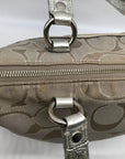 Coach Gray Monogram Canvas Poppy Metallic Glam Tote 15389