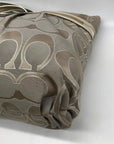 Coach Gray Monogram Canvas Poppy Metallic Glam Tote 15389