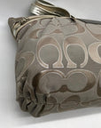Coach Gray Monogram Canvas Poppy Metallic Glam Tote 15389
