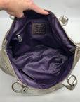 Coach Gray Monogram Canvas Poppy Metallic Glam Tote 15389