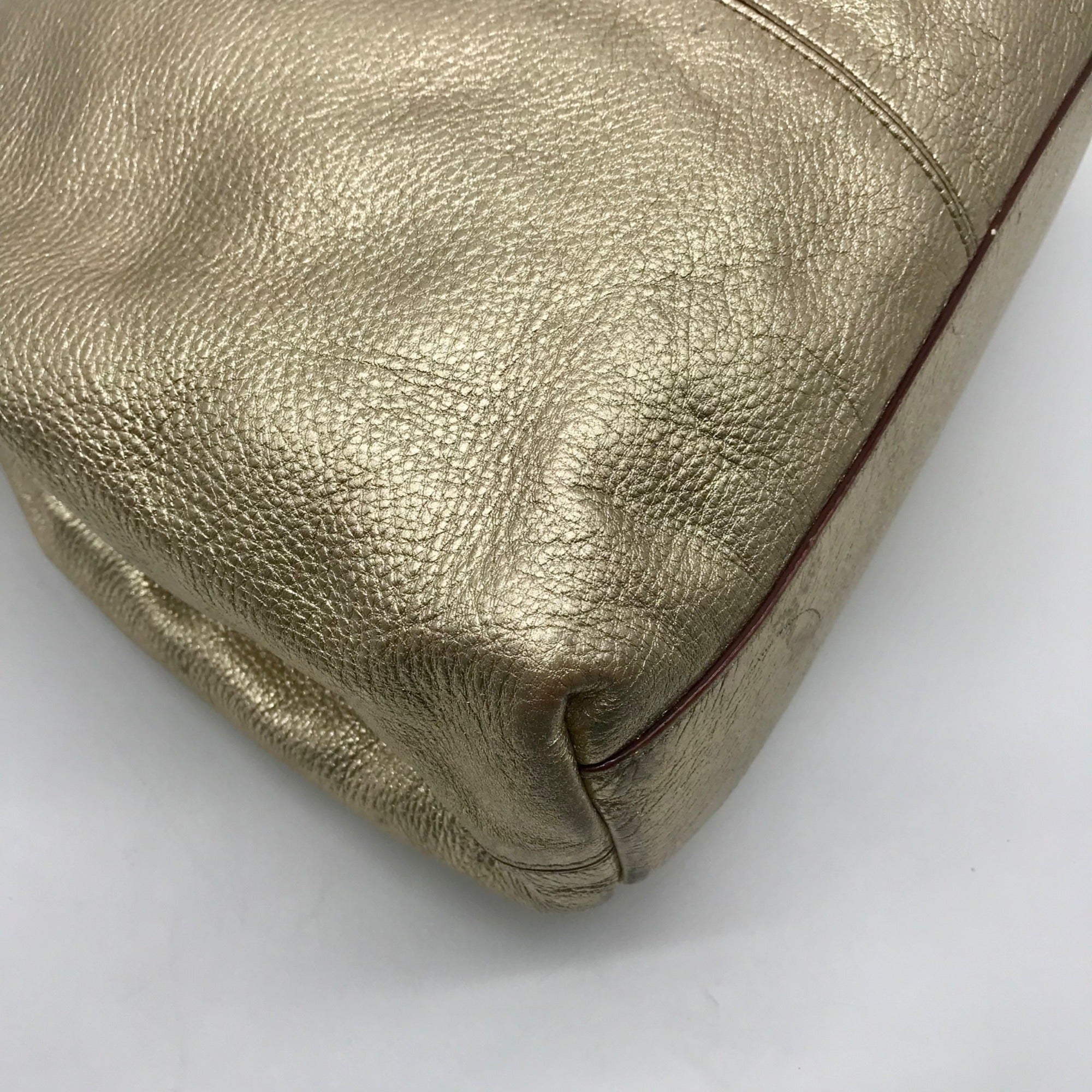 Kate Spade Metallic Gold Pebbled Leather Hobo Shoulder Bag