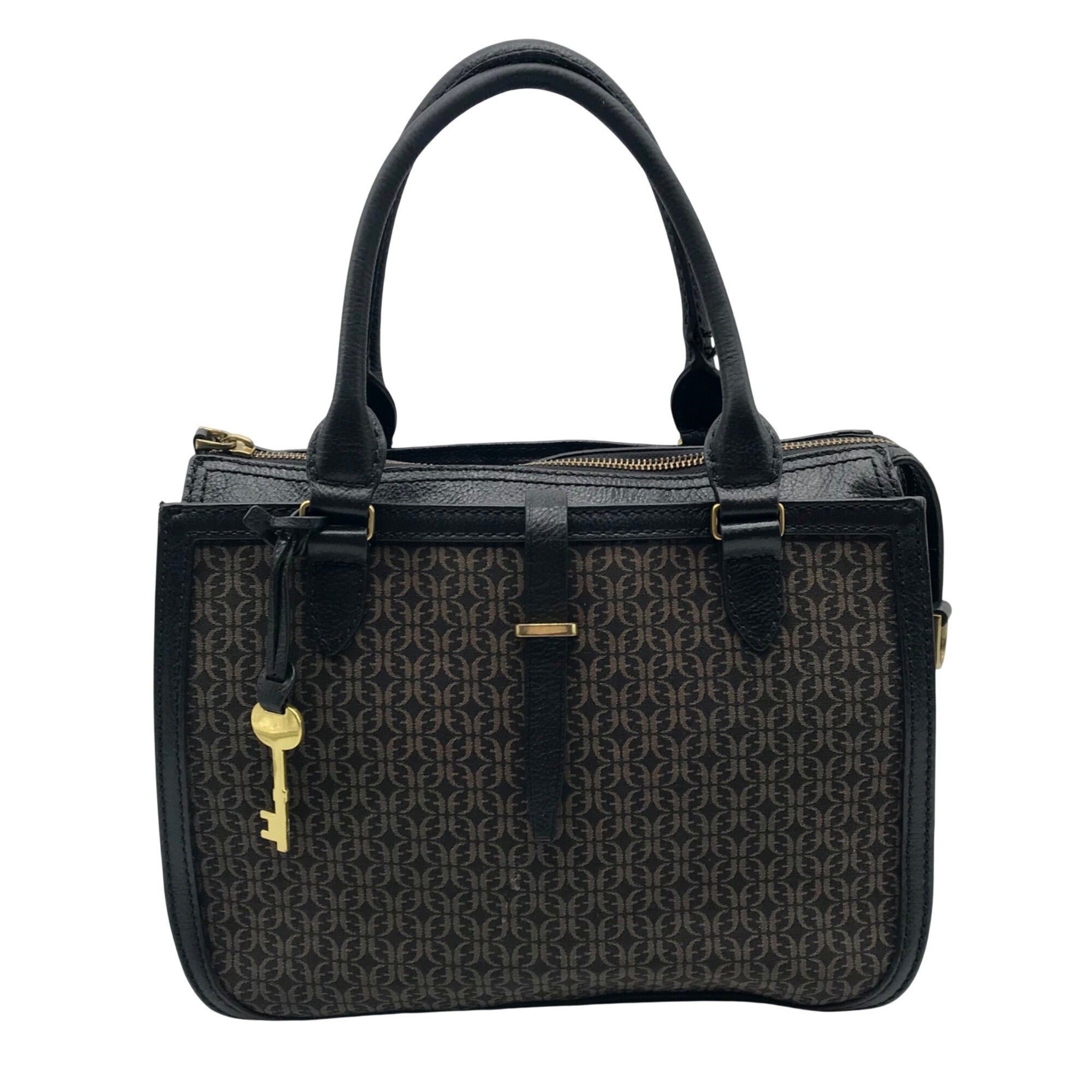 Fossil Black Fabric Ryder Satchel Bag