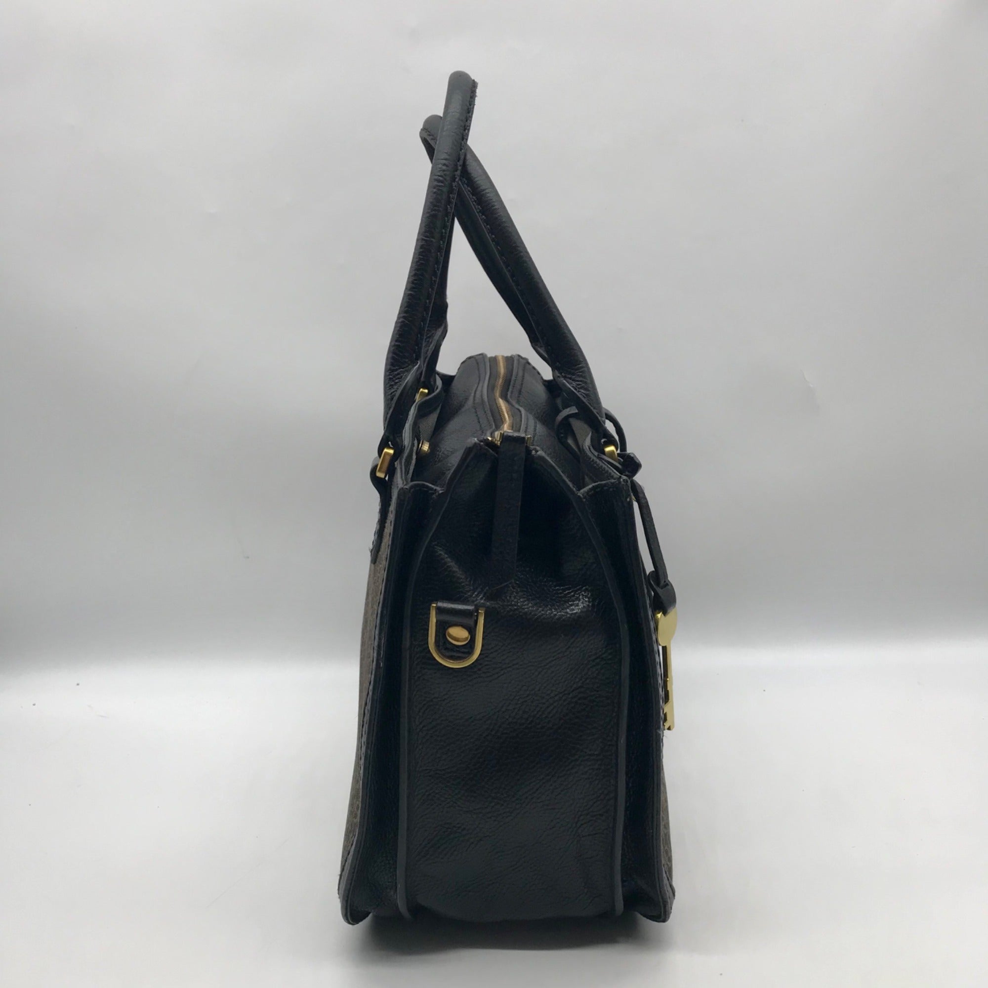 Fossil Black Fabric Ryder Satchel Bag