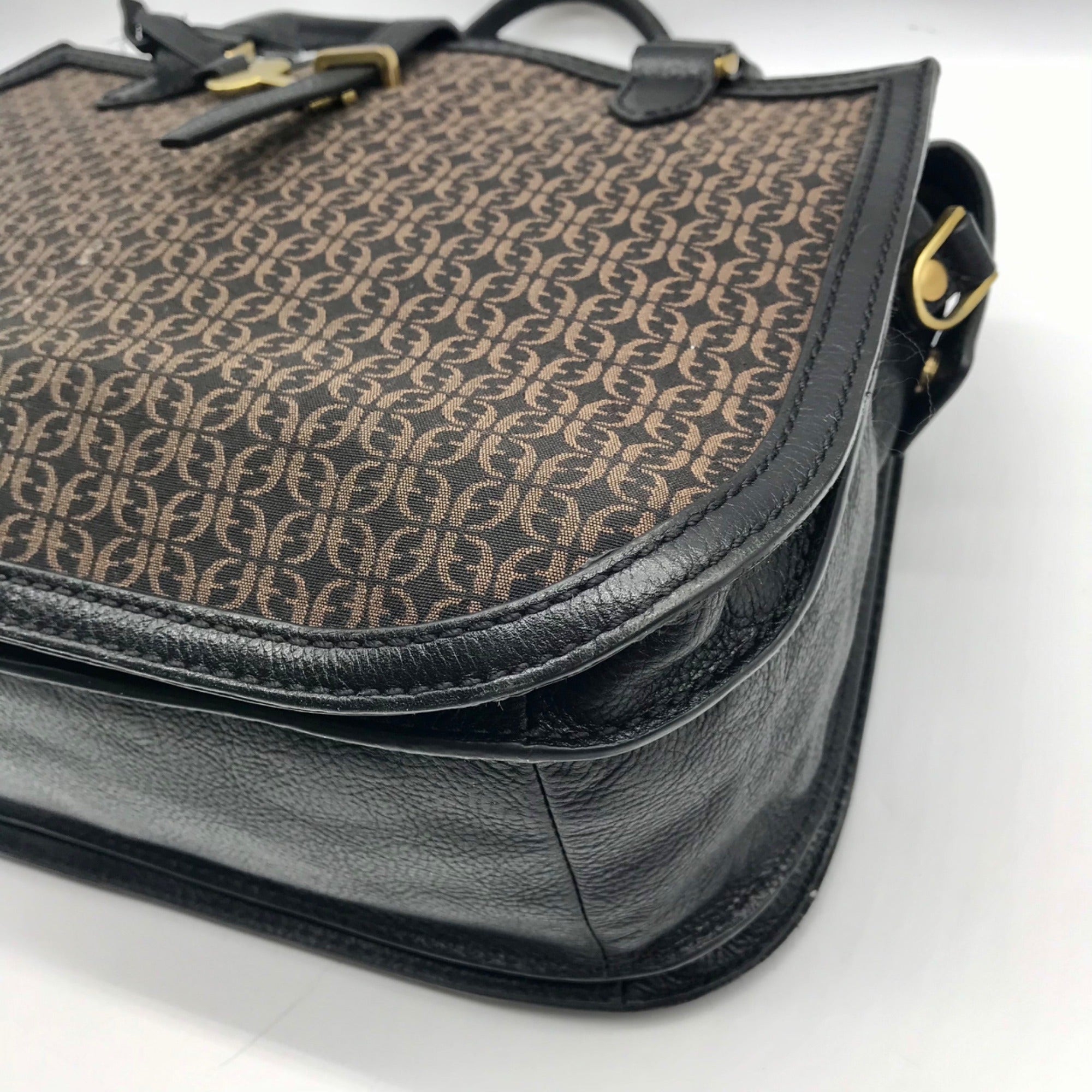 Fossil Black Fabric Ryder Satchel Bag