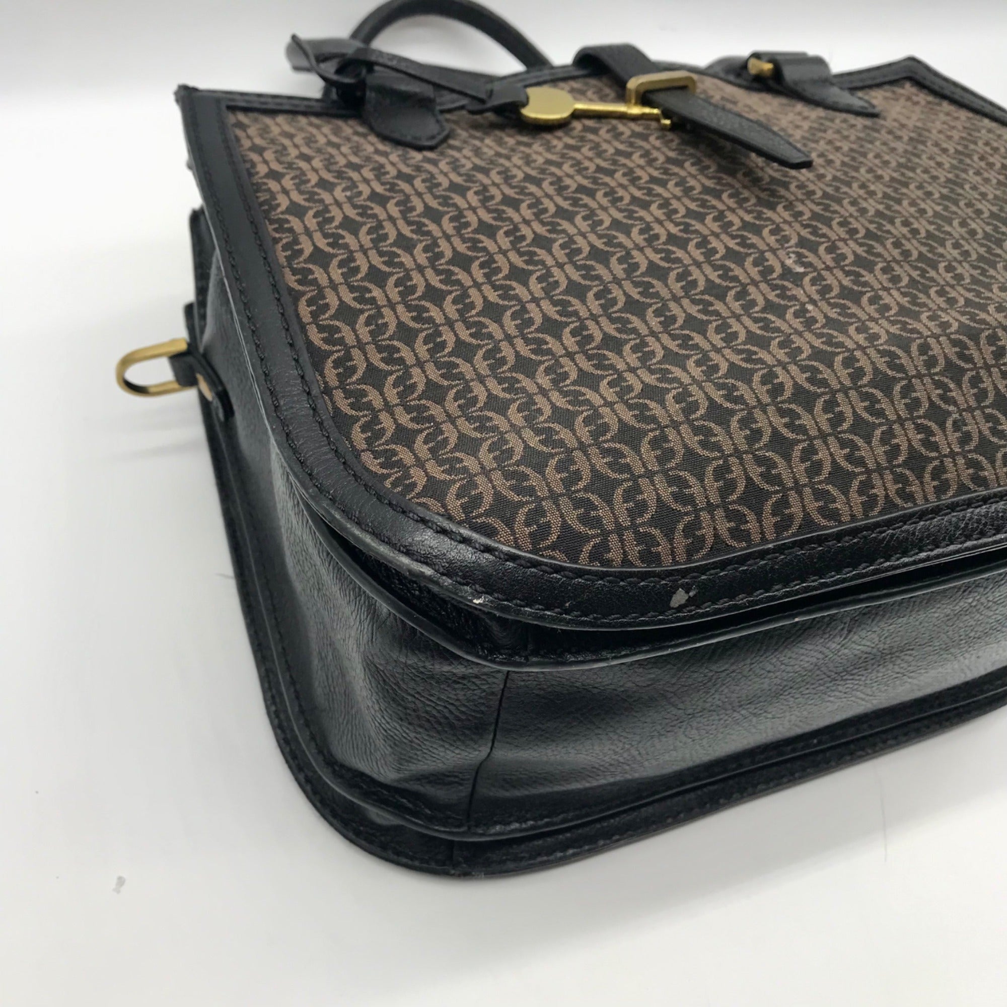 Fossil Black Fabric Ryder Satchel Bag