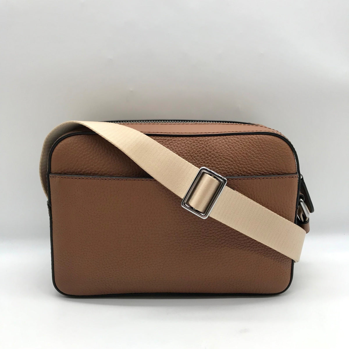 Michael Kors Luggage Brown Pebbled Leather Hudson Utility Crossbody Bag
