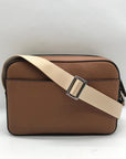 Michael Kors Luggage Brown Pebbled Leather Hudson Utility Crossbody Bag
