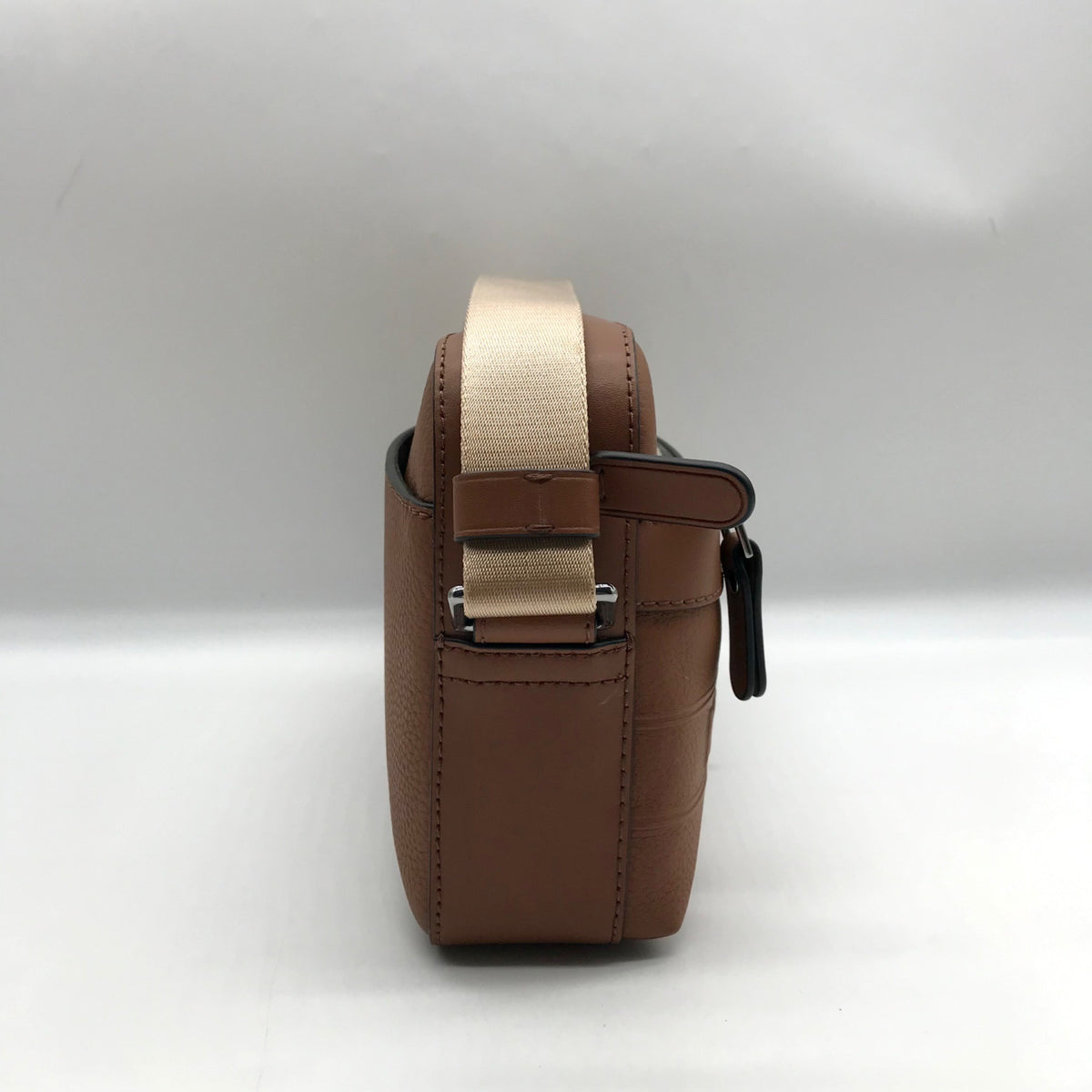 Michael Kors Luggage Brown Pebbled Leather Hudson Utility Crossbody Bag