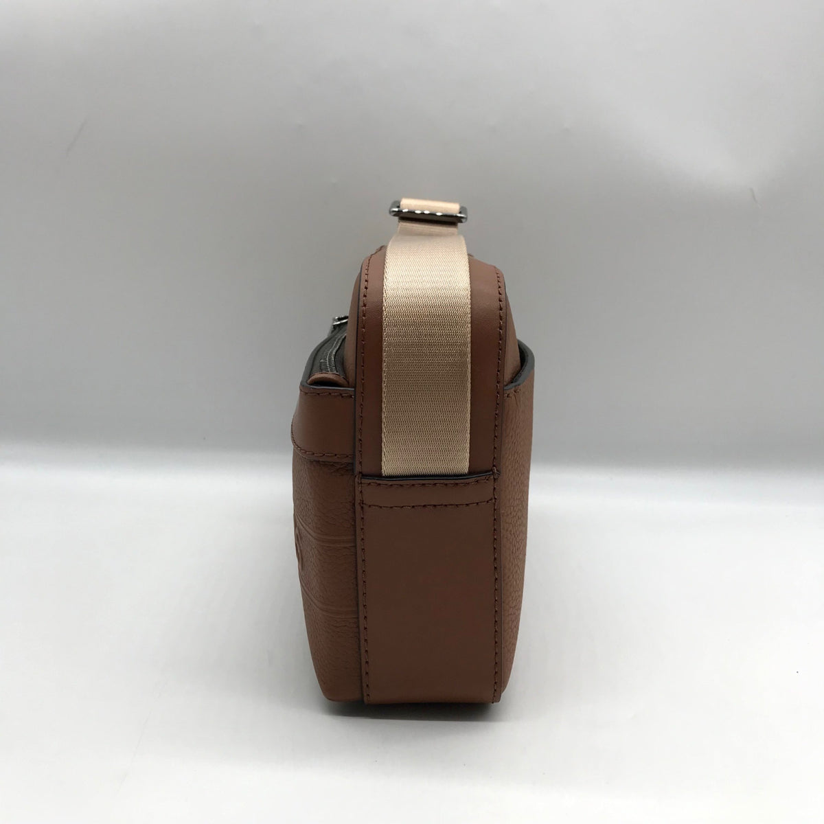 Michael Kors Luggage Brown Pebbled Leather Hudson Utility Crossbody Bag