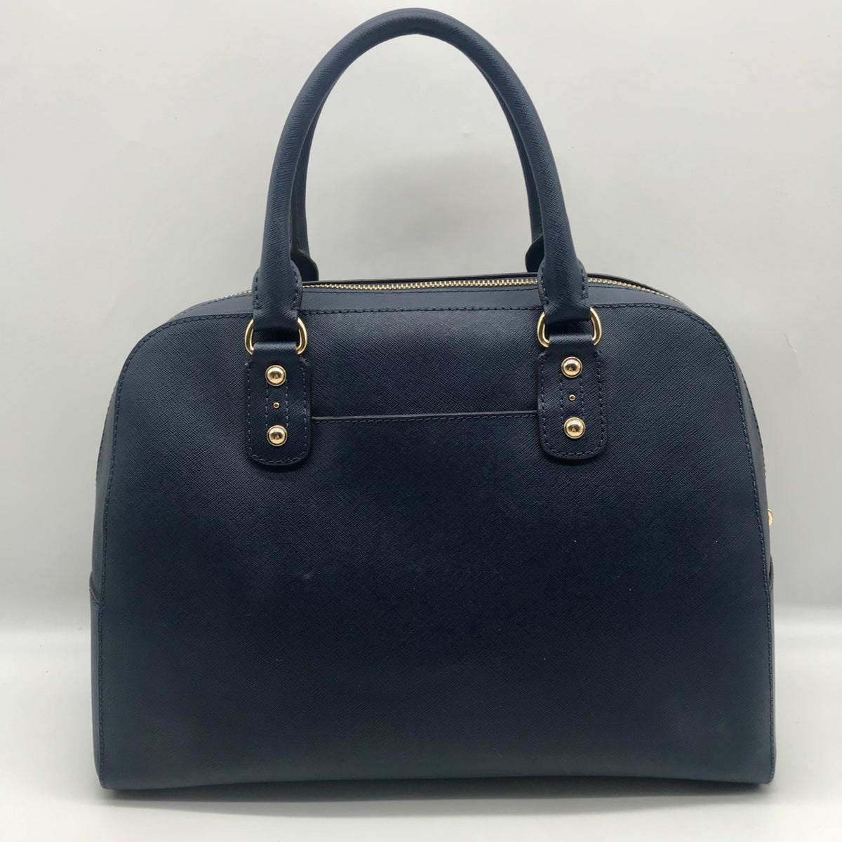 Michael Kors Navy Blue Large Dome Satchel Handbag