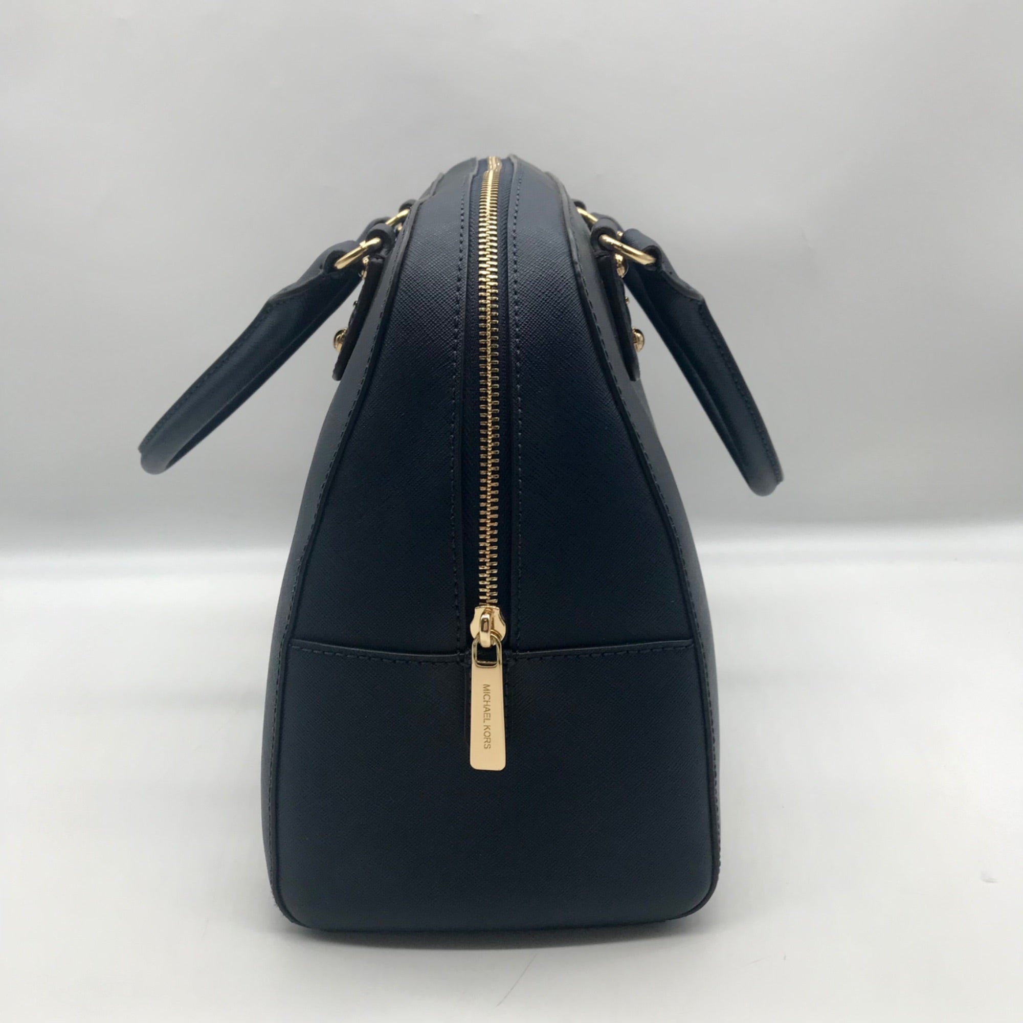 Michael Kors Navy Blue Large Dome Satchel Handbag