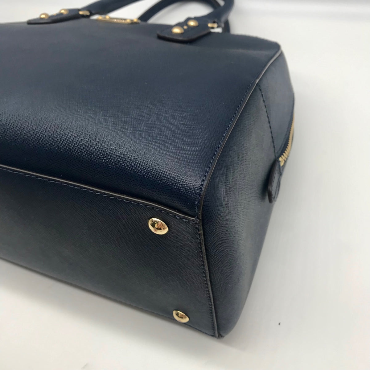 Michael Kors Navy Blue Large Dome Satchel Handbag