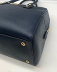 Michael Kors Navy Blue Large Dome Satchel Handbag