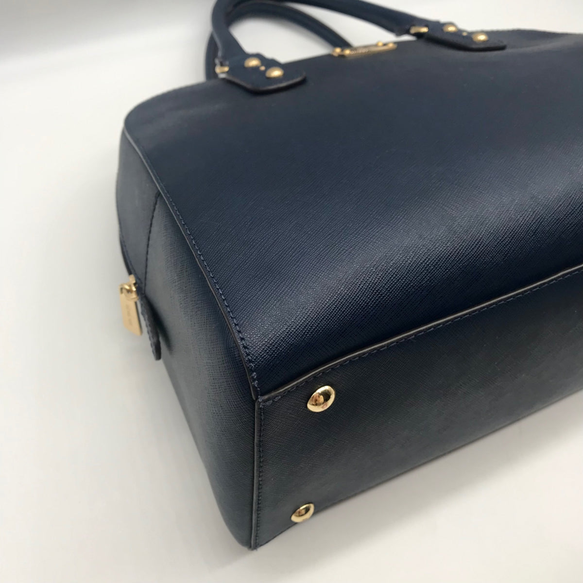 Michael Kors Navy Blue Large Dome Satchel Handbag