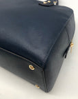 Michael Kors Navy Blue Large Dome Satchel Handbag
