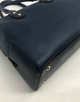 Michael Kors Navy Blue Large Dome Satchel Handbag