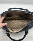 Michael Kors Navy Blue Large Dome Satchel Handbag