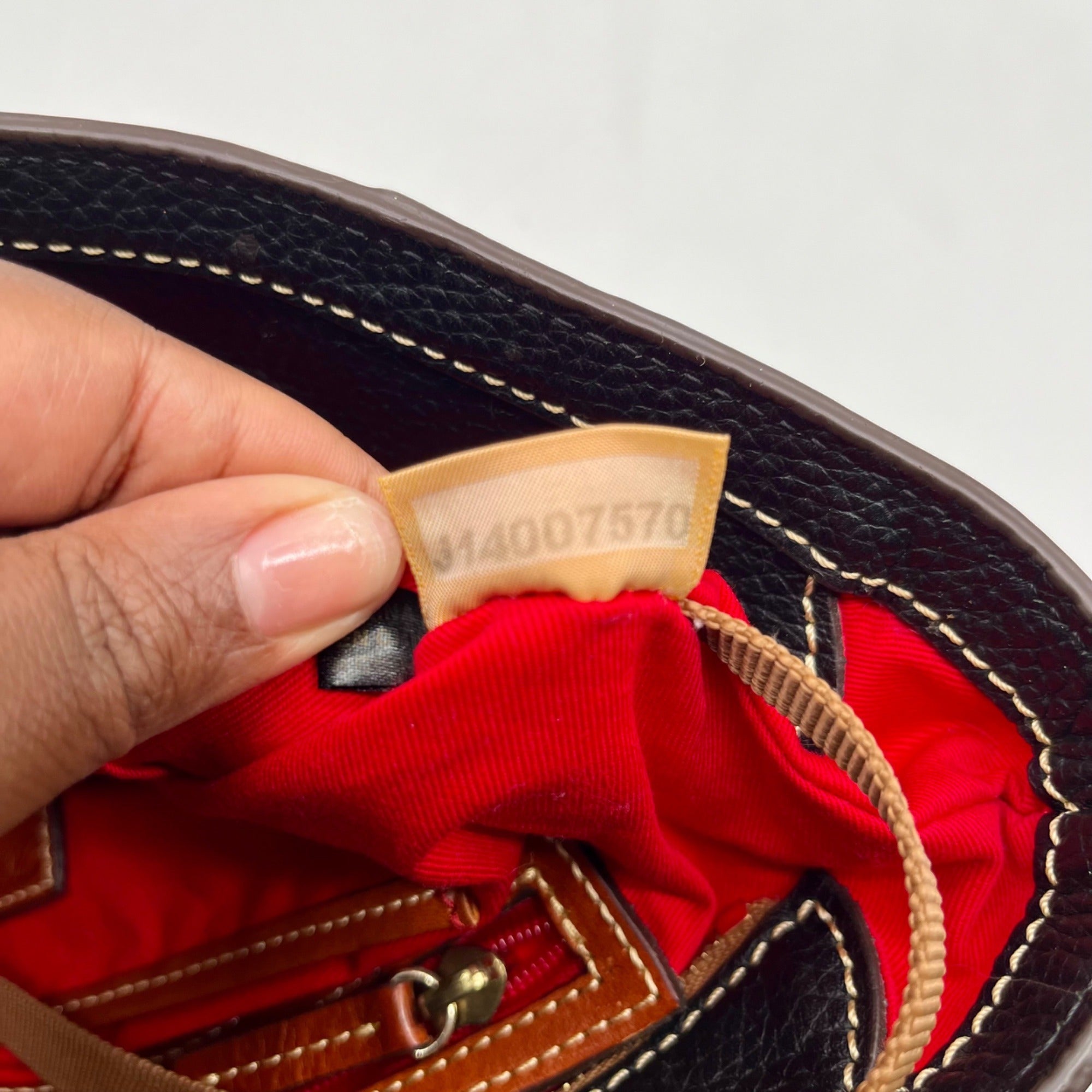 Dooney And Bourke Black Pebbled Leather Shoulder Bag