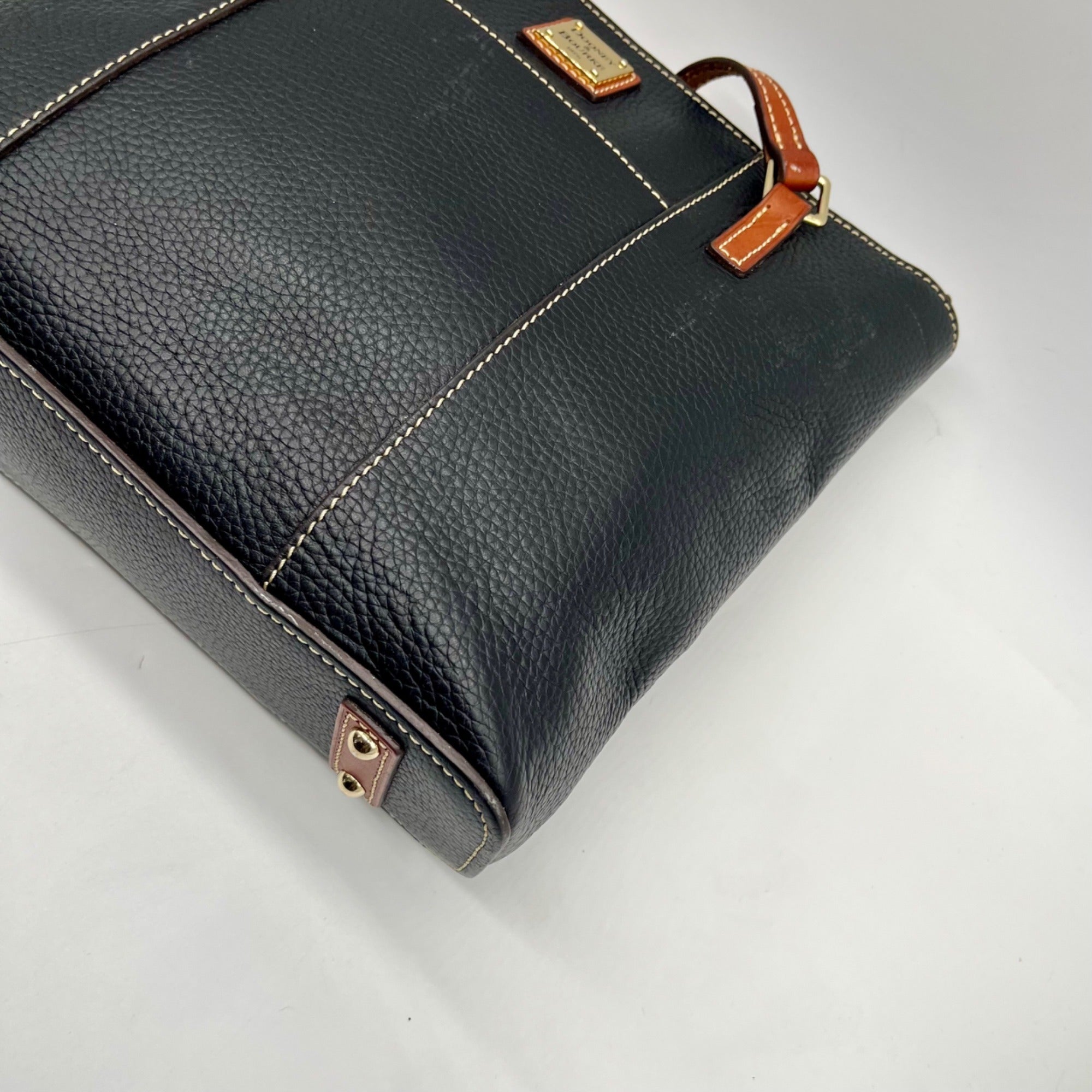 Dooney And Bourke Black Pebbled Leather Shoulder Bag