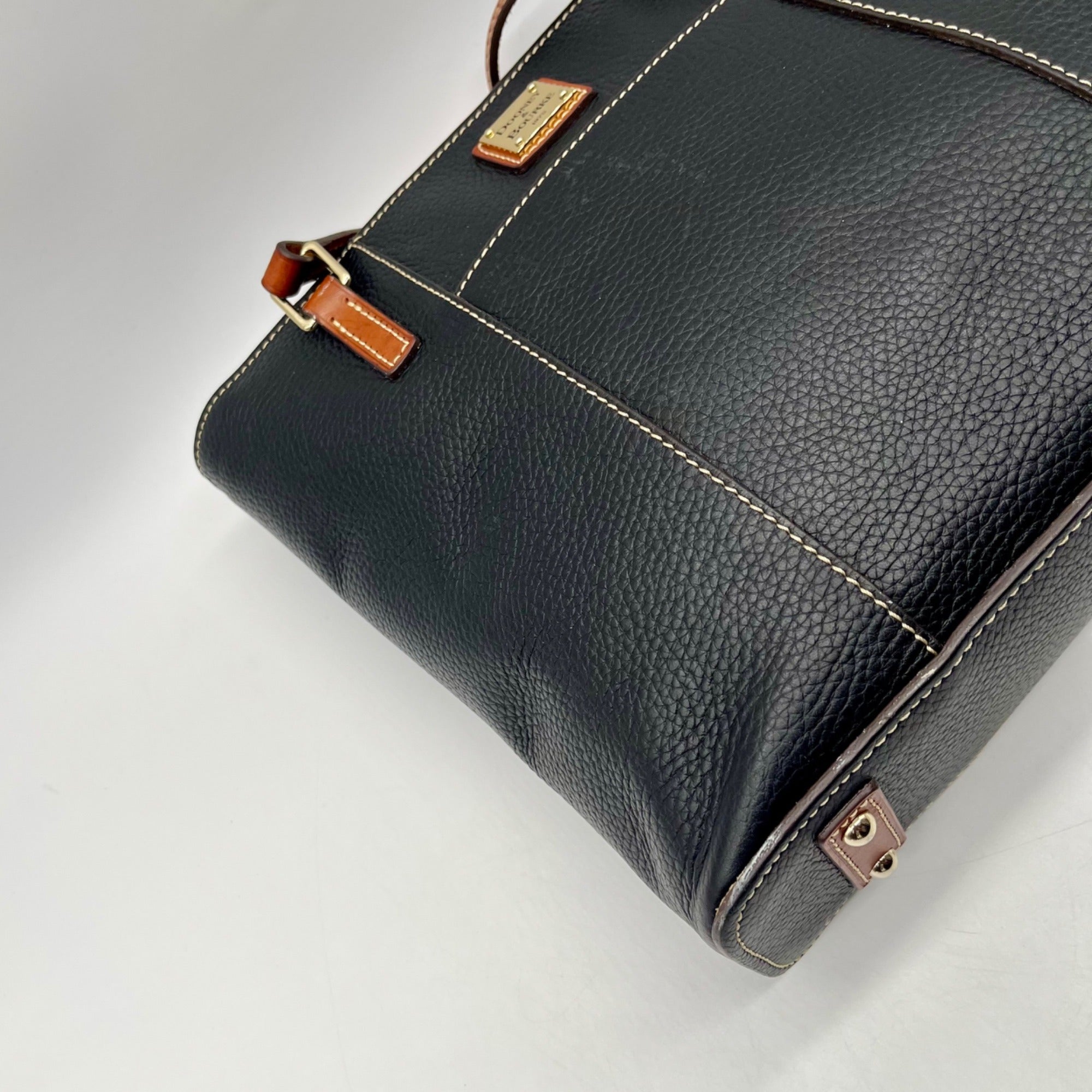Dooney And Bourke Black Pebbled Leather Shoulder Bag