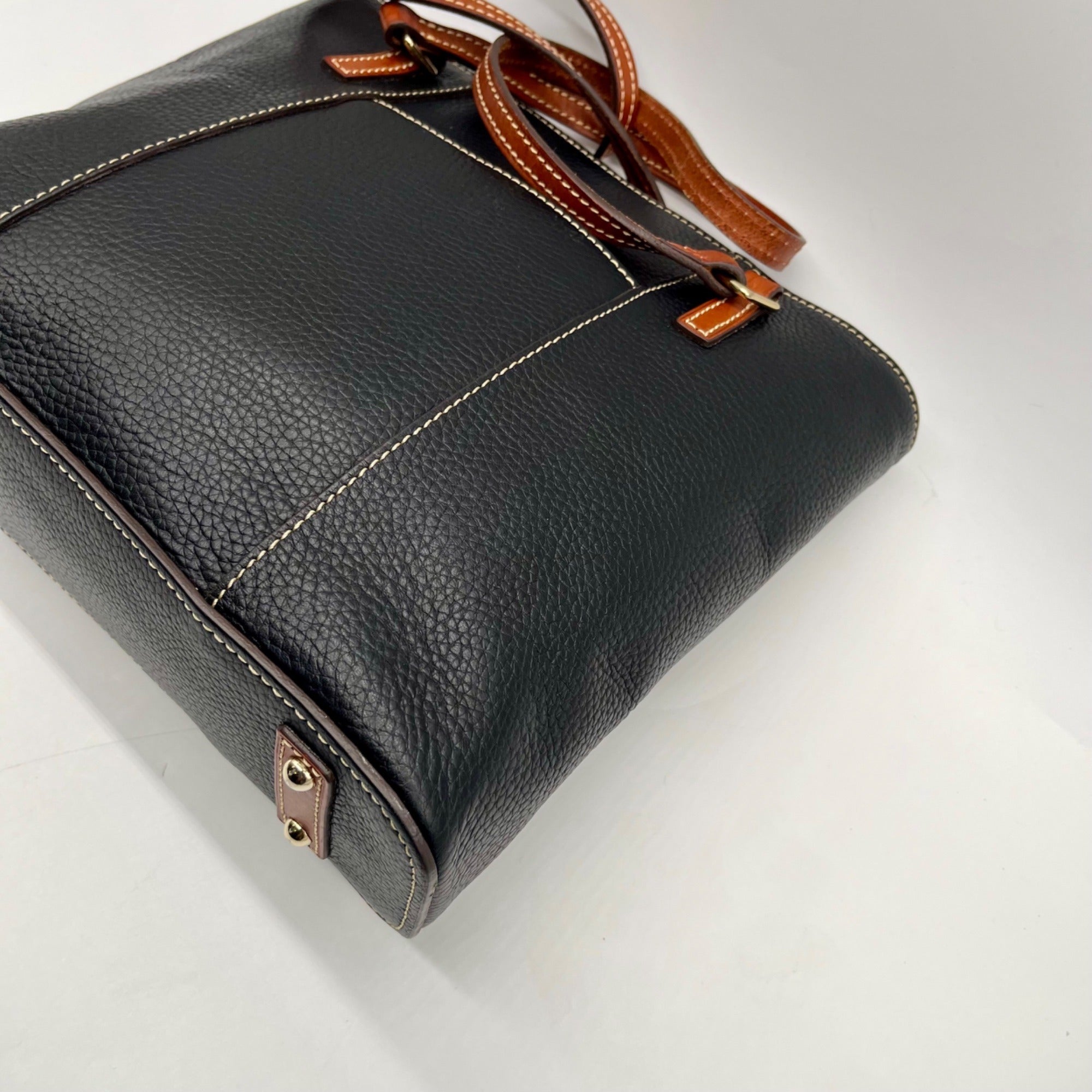 Dooney And Bourke Black Pebbled Leather Shoulder Bag