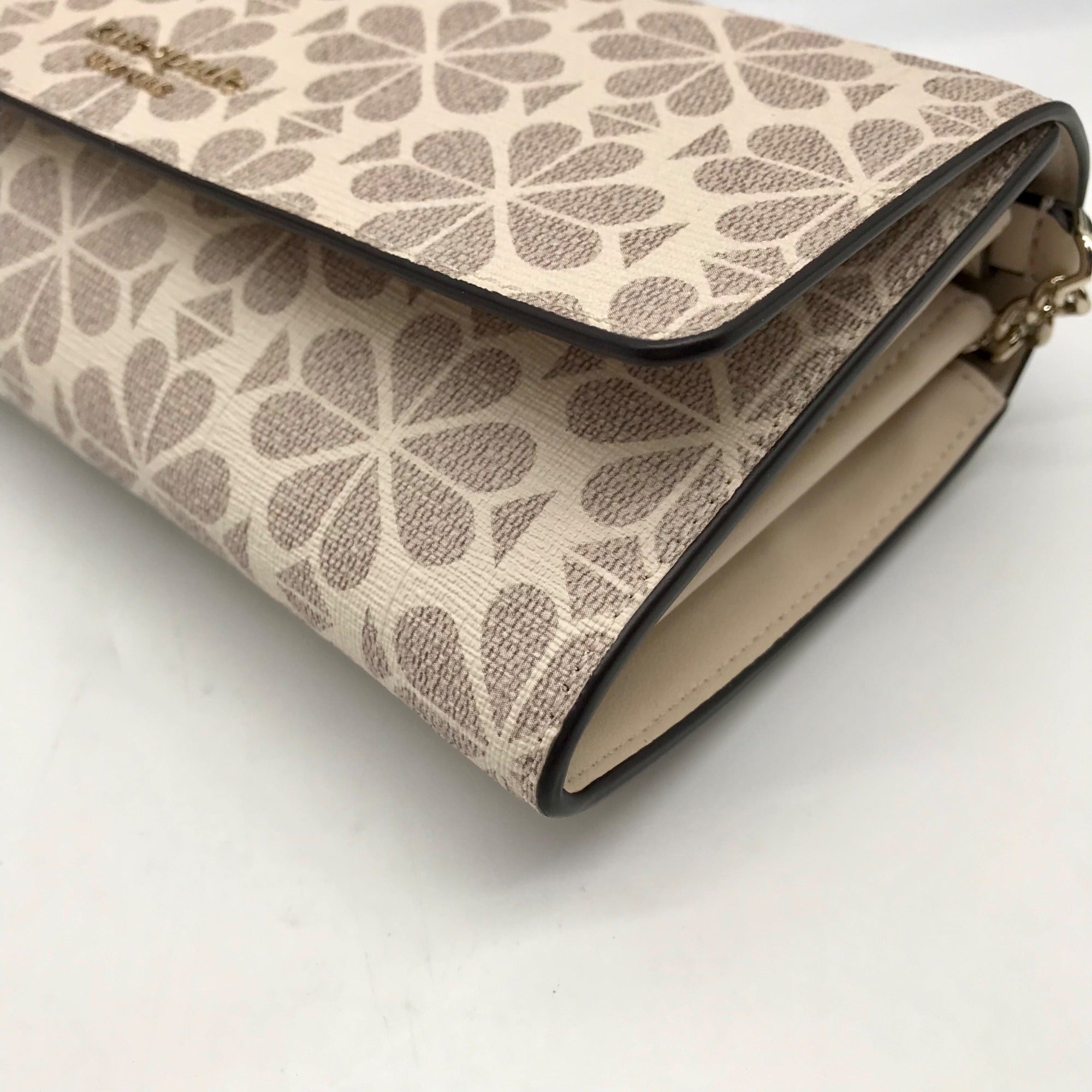 Kate Spade Natural Coated Canvas Flower Chain Crossbody Bag