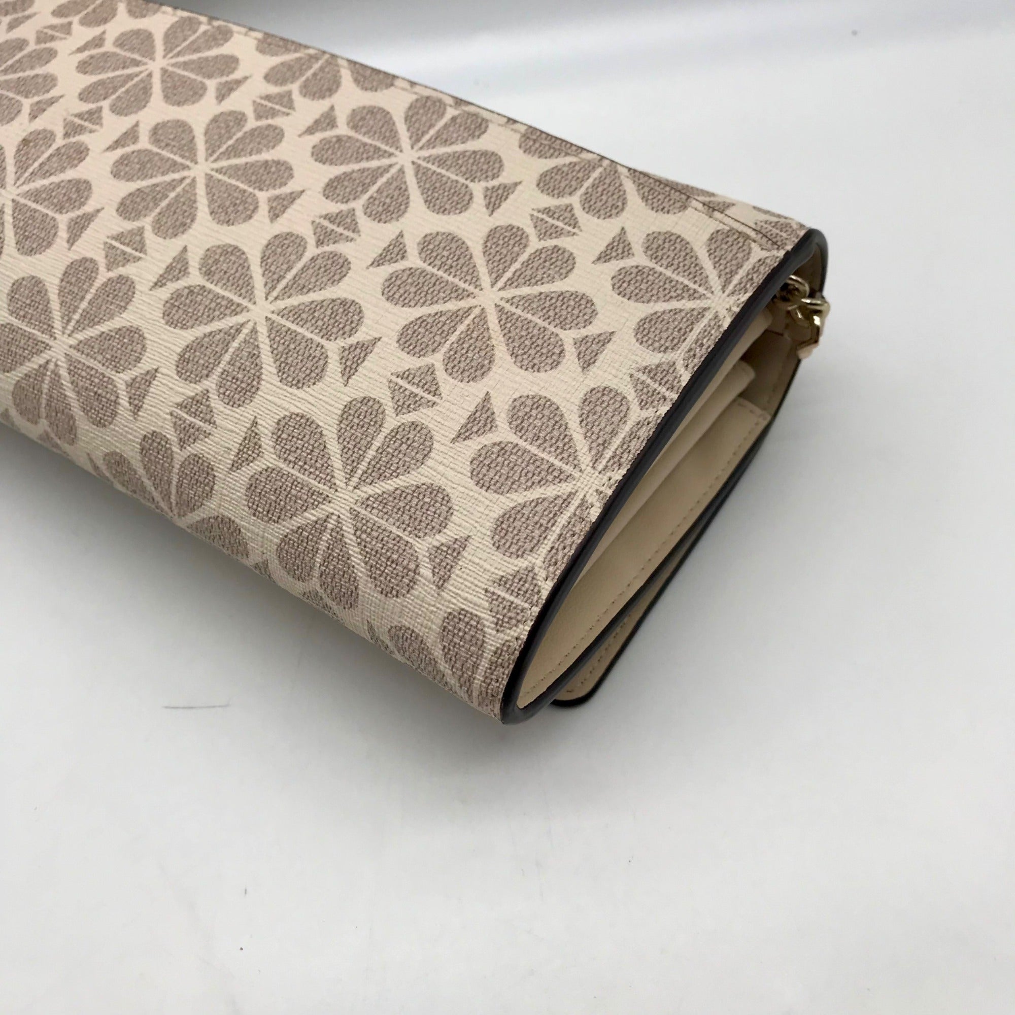 Kate Spade Natural Coated Canvas Flower Chain Crossbody Bag