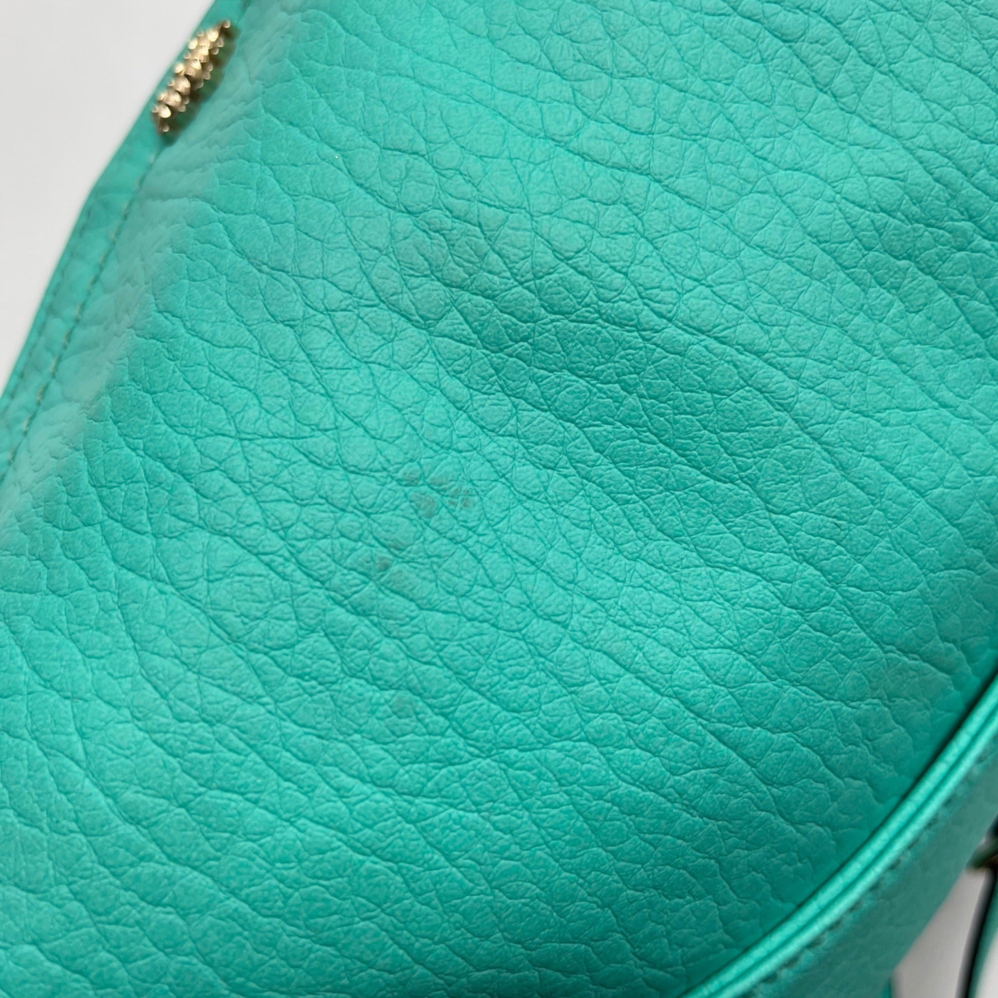 Juicy Couture Teal Leather Traveler Flap Crossbody Bag