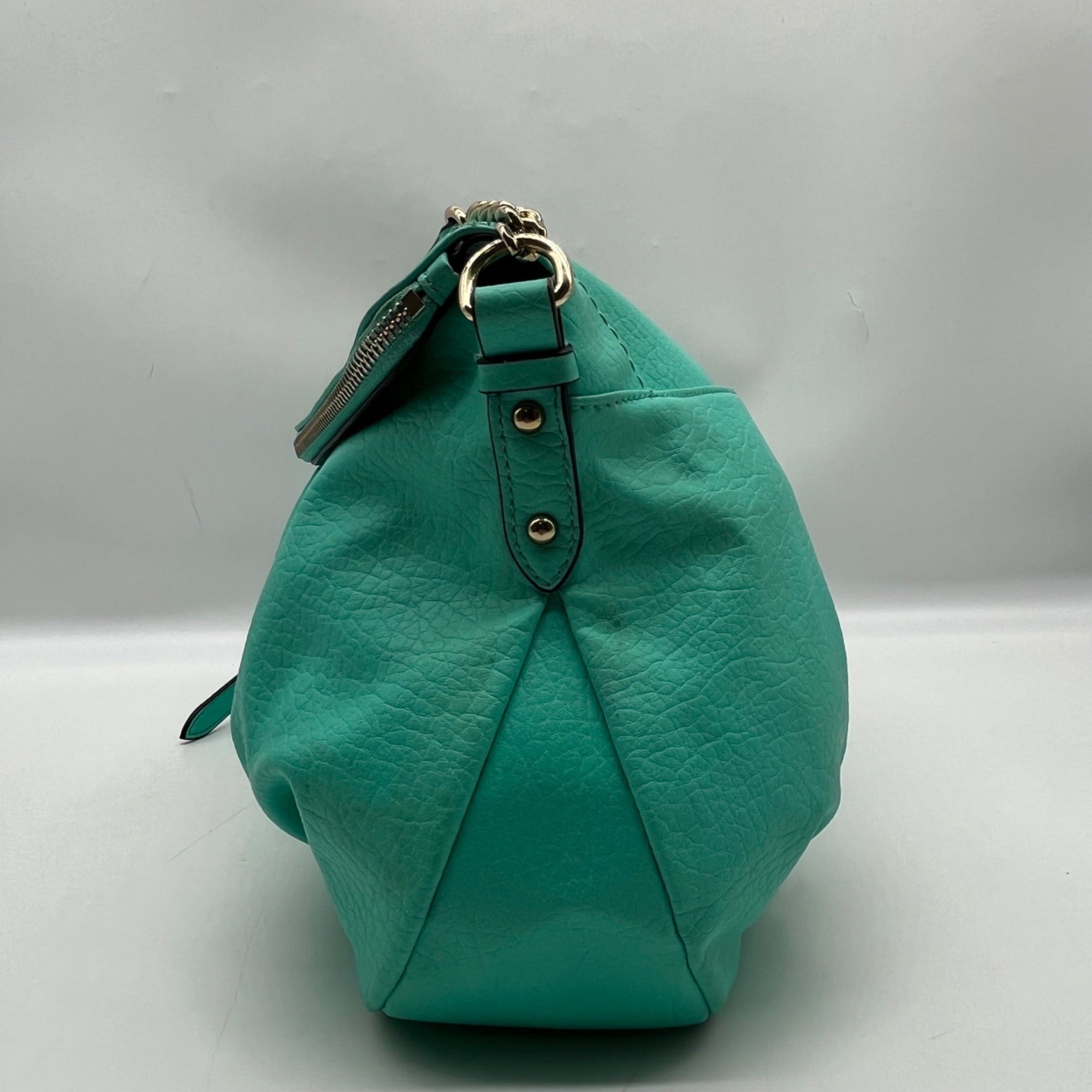 Juicy Couture Teal Leather Traveler Flap Crossbody Bag
