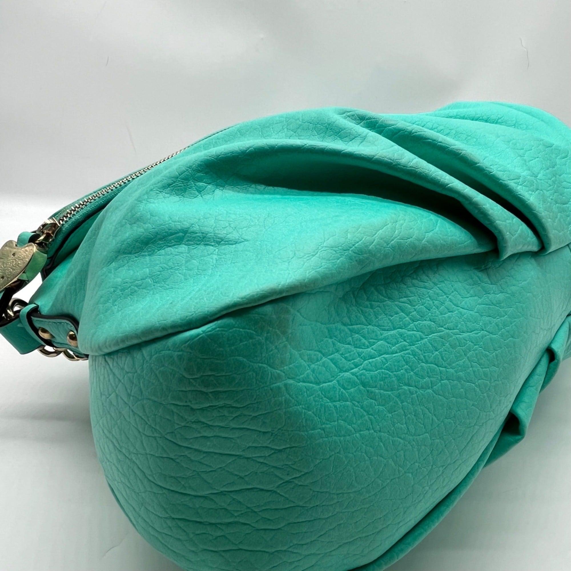 Juicy Couture Teal Leather Traveler Flap Crossbody Bag