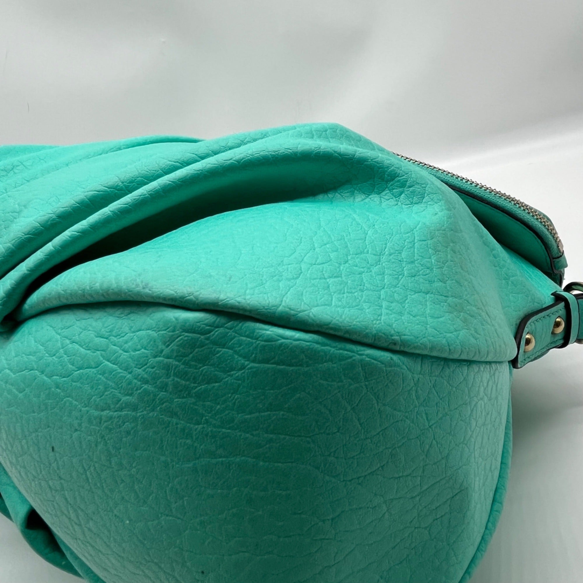 Juicy Couture Teal Leather Traveler Flap Crossbody Bag