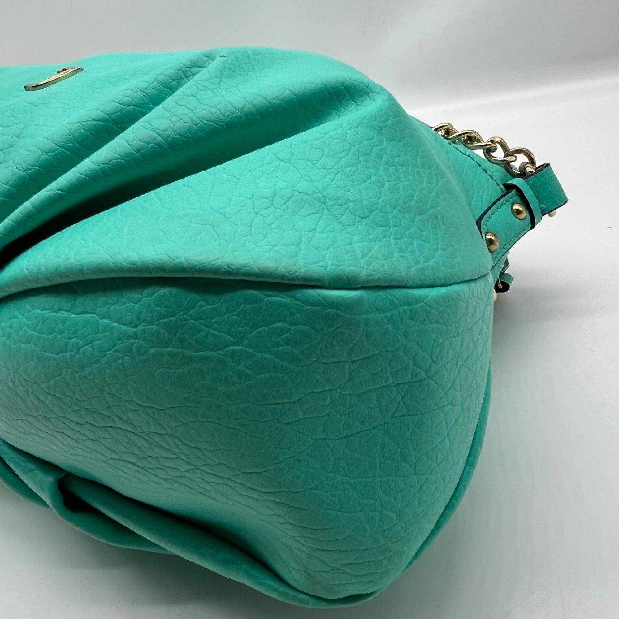 Juicy Couture Teal Leather Traveler Flap Crossbody Bag