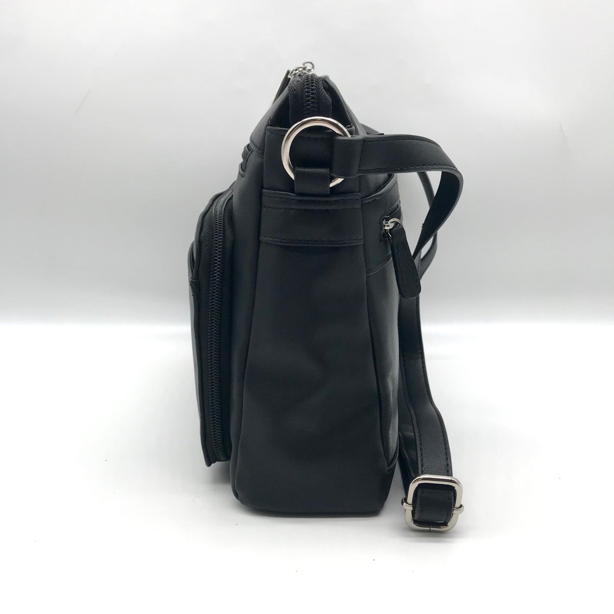 Giani Bernini Black Nappa Leather Front Zip Crossbody
