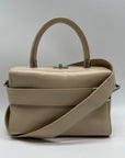MMS Brand Cream Leather Top-Handle Bag