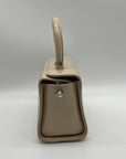 MMS Brand Cream Leather Top-Handle Bag