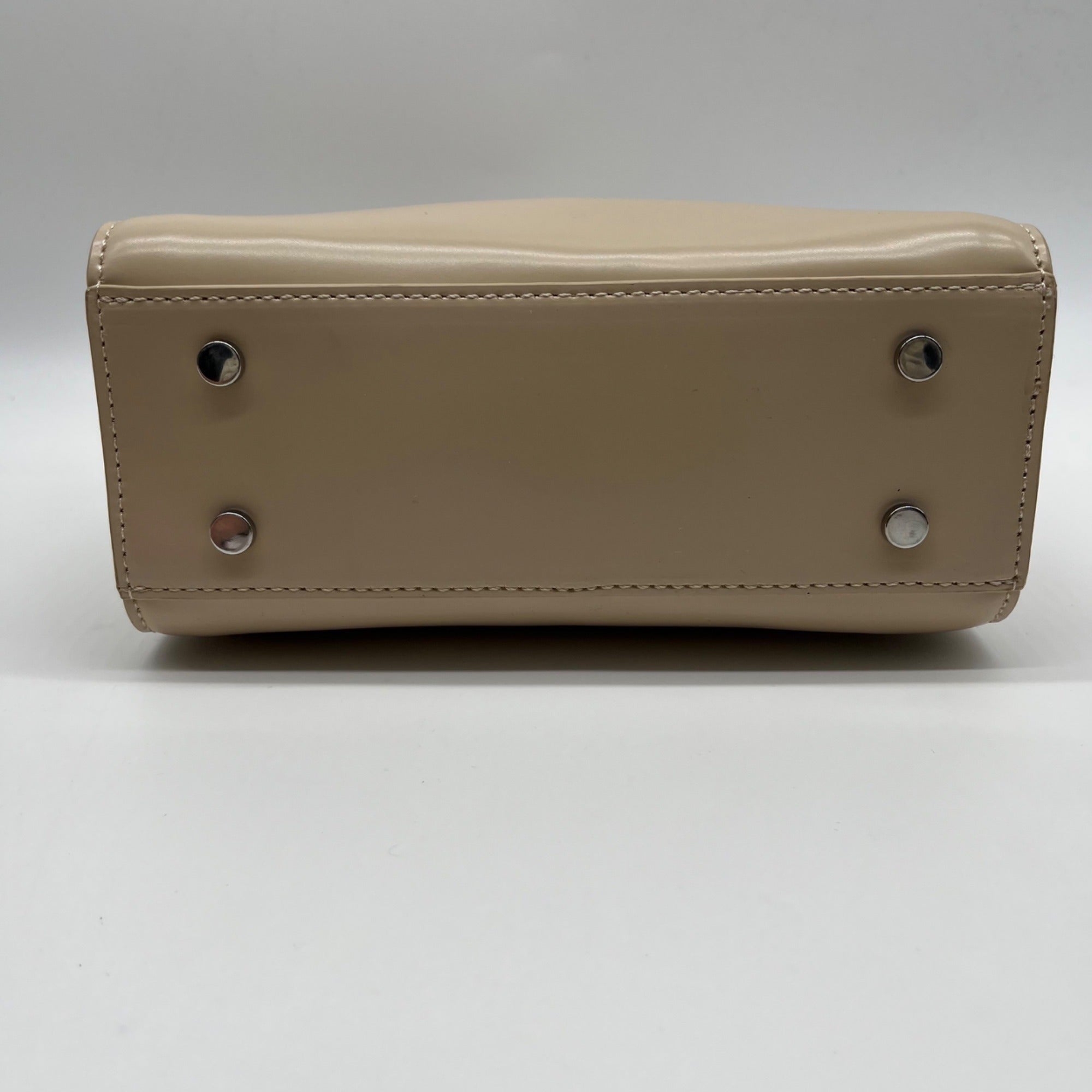 MMS Brand Cream Leather Top-Handle Bag