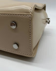 MMS Brand Cream Leather Top-Handle Bag