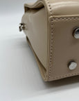 MMS Brand Cream Leather Top-Handle Bag