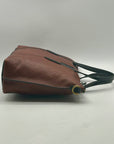 Fossil Brown And Black Pebbled Leather Convertible Satchel