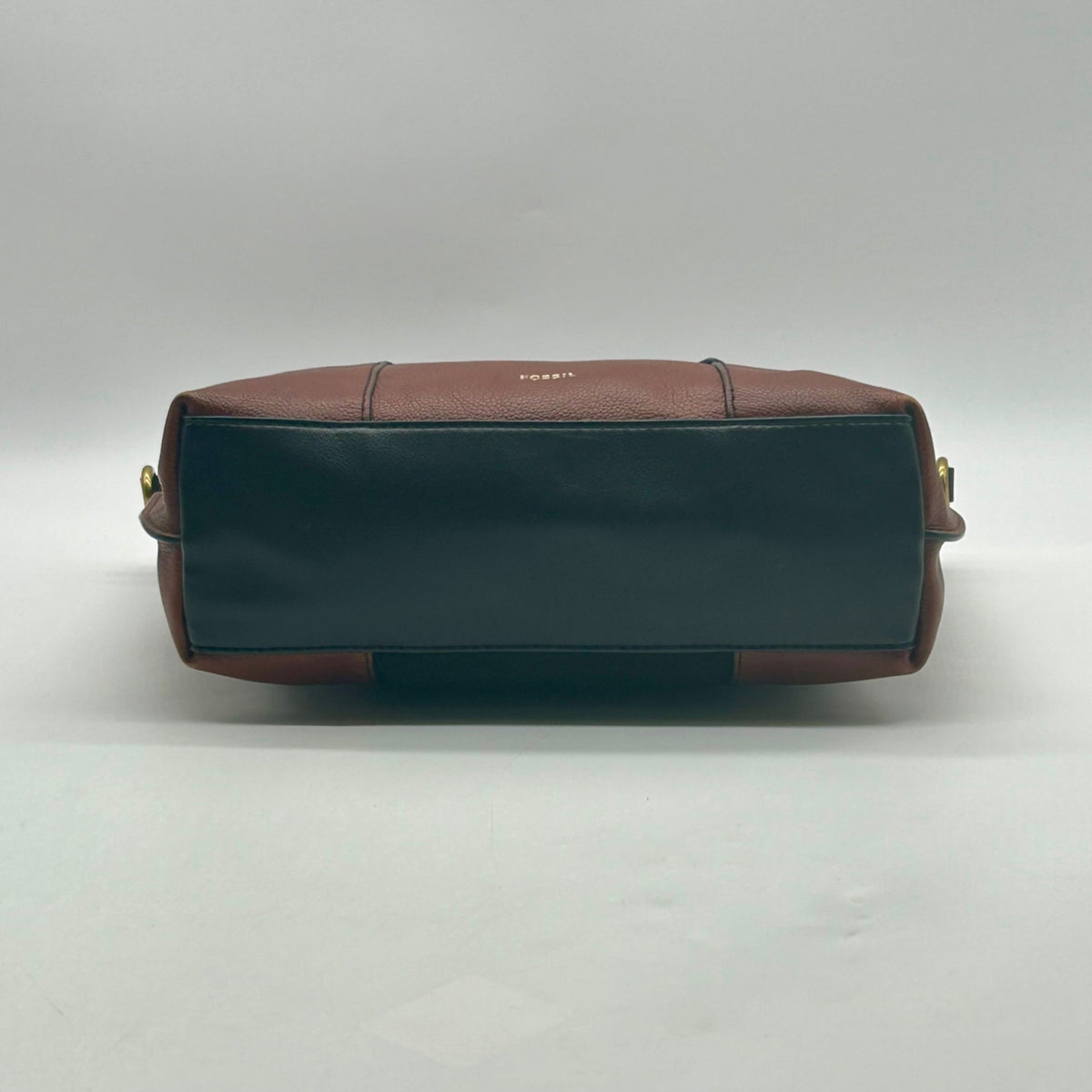 Fossil Brown And Black Pebbled Leather Convertible Satchel