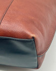 Fossil Brown And Black Pebbled Leather Convertible Satchel