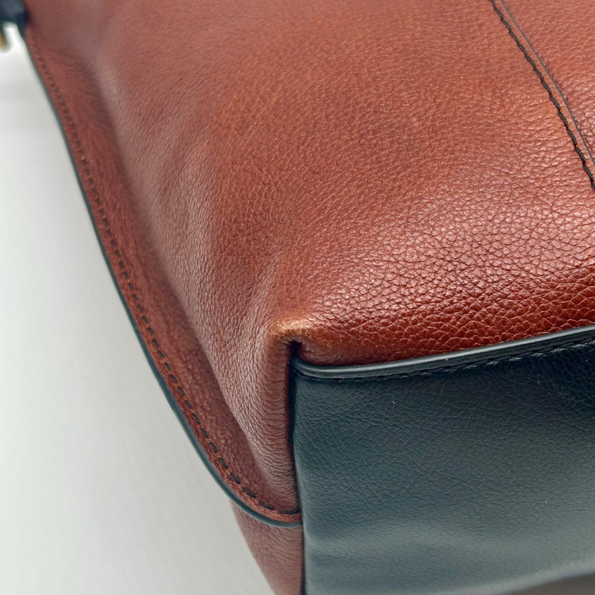 Fossil Brown And Black Pebbled Leather Convertible Satchel