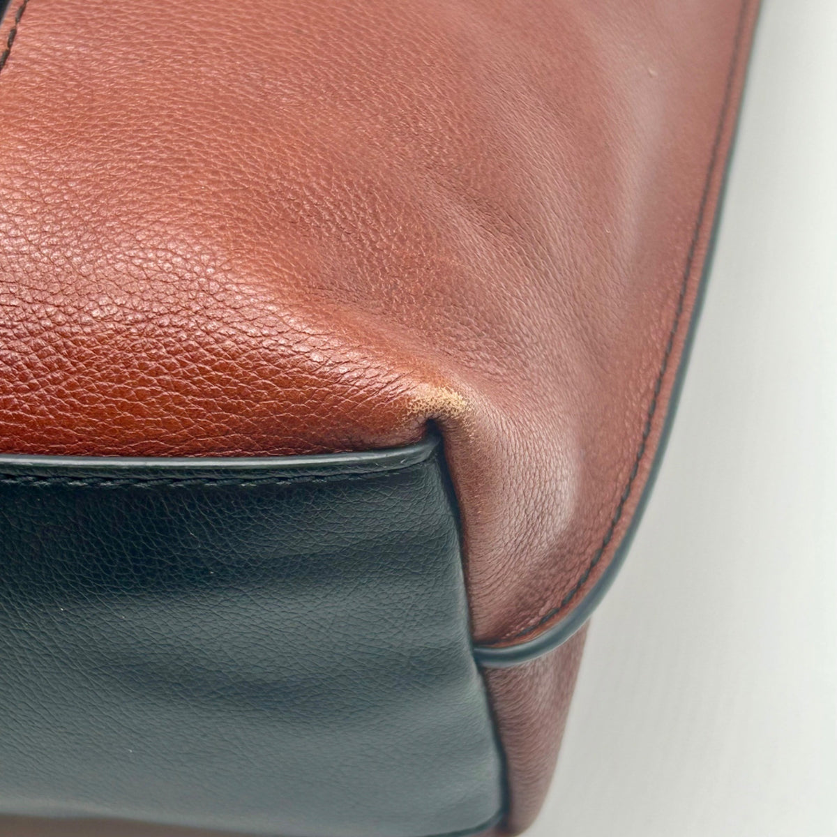 Fossil Brown And Black Pebbled Leather Convertible Satchel