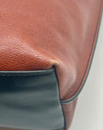 Fossil Brown And Black Pebbled Leather Convertible Satchel